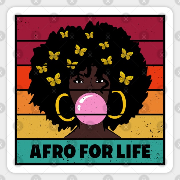 Funny Black History Month African American Pride, Black Girl Melanin Afro Women Retro Sticker by 96cazador